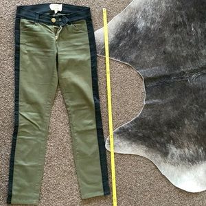 Green Skinny Jeans with black stripe size 24/0